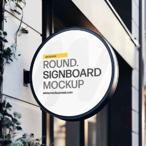 round signboard mockup