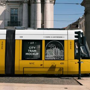 urban tram mockup