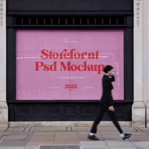 wood storefront mockup